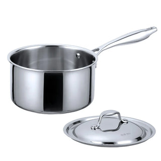 3 layer cooking pot 304 stainless steel with lid eco friendly durable front view