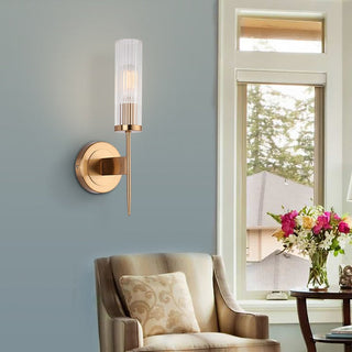 Chic Wall Lamp – Classic Wall Sconce with Fluted Glass & Gold Finish Lighting