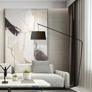 Black fabric metal floor lamp side – modern standing design