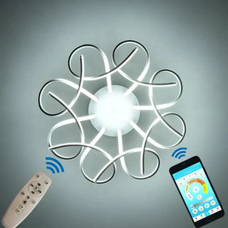 Contemporary Ceiling Light – Modern Flower Shape Soft LED Lamp for Living Room