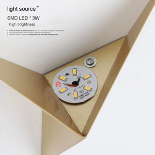 Triangular Wall Sconce – Modern Geometric Wall Light | Black, White & Gold Finish
