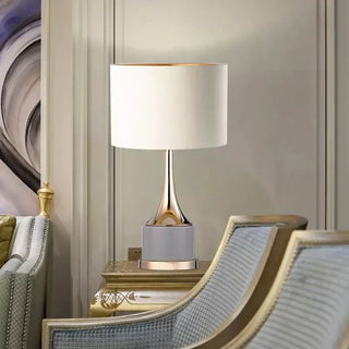 Bedside Lamp – Minimalist Table Lamp with Gold Electroplated Iron & Warm Glow Lighting