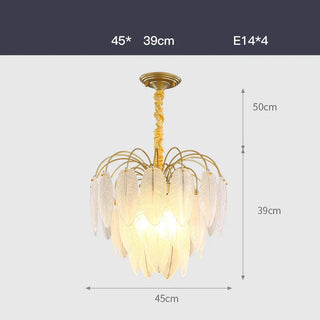 Modern Chandelier | Frosted Glass Ceiling Light Fixture - LED Bulb Included