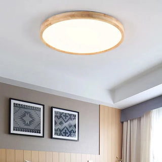 Modern Ceiling Light – Ultra-Thin Wooden LED Fixture | Living Room Lighting