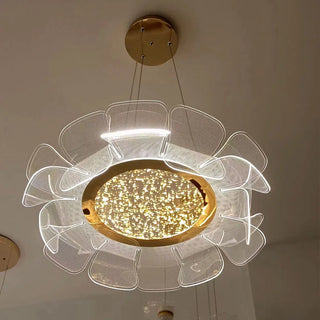Suspension acrylique – Lumière en forme de pétale avec éclairage d'ambiance doux et installation facile