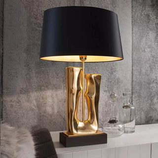 Visual Comfort Lamp – Modern Table Lamp with Gold Finish & Sculptural Black Design