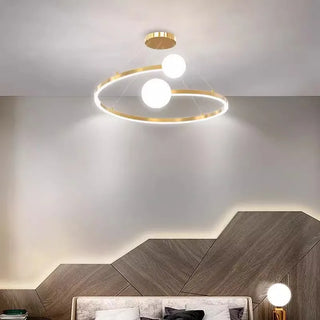 Gold Chandelier – Modern Luxury Lighting with Opal Glass Diffuser & Elegant Design