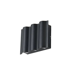 Waterproof aluminum wave wall lamp close-up — exterior LED fixture