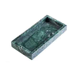 marble storage tray earthworks european minimalist round handcrafted stone tray green front view