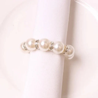 pearl napkin rings elegant aluminium alloy table decor accessories set front view