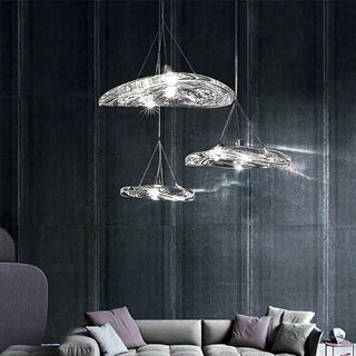 Indoor Pendant Light – Modern Glass Stone Lamp With Adjustable LED Lighting