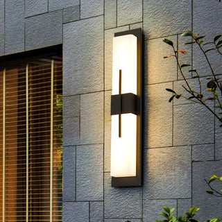 Santana LED wall light on exterior wall — garden waterproof sconce