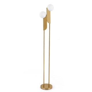 Glass Floor Lamp – Modern Floor Lamp with Gold Finish & LED Lighting