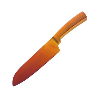 luxury kitchen knife designer stainless steel ergonomic handle close-up