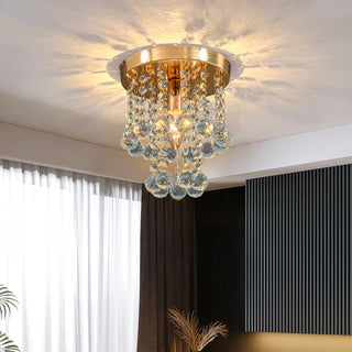 Modern Chandelier – Crystal Flower LED Lighting With Warm Ambiance | Gold Finish