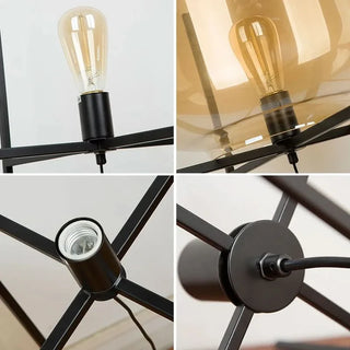 Scandinavian Floor Lamp – Tripod Design With Stained Glass Shade & Soft Ambiance Lighting