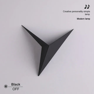 Triangular Wall Sconce – Modern Geometric Wall Light | Black, White & Gold Finish