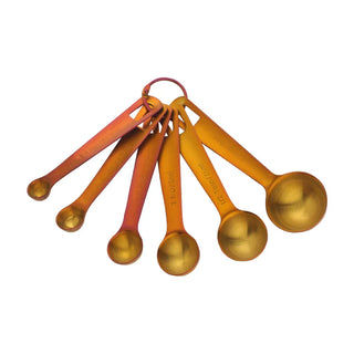 stainless steel measuring spoons durable 6 piece kitchen utensil set side view