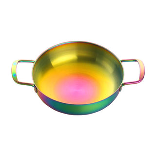 manilla thickened pot rainbow stainless steel double layer eco friendly cookware 27cm front view