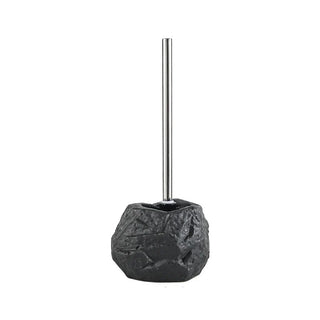 handcrafted charcoal resin ceramic toilet brush bathroom side view