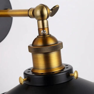 Retro Industrial Wall Light – Vintage Metal Wall Sconce With Dome Lampshade