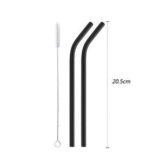 stainless steel straws marbella luxury metal straw set with cleaner brush natural view