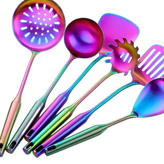 stainless steel cooking set durable rainbow kitchenware tools foresta metallum set view