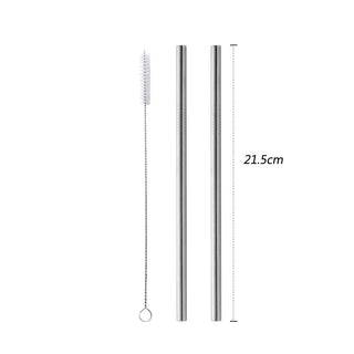 stainless steel straws marbella luxury metal straw set with cleaner brush set view