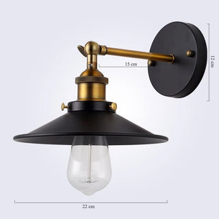 Retro Industrial Wall Light – Vintage Metal Wall Sconce With Dome Lampshade