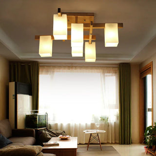 Japandi minimalist wood LED ceiling light soft illumination top view