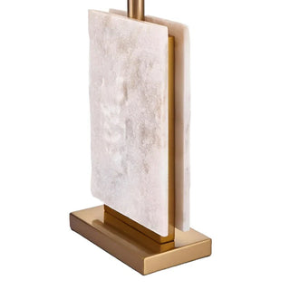 Malibu marble table lamp side — handcrafted brass LED warm