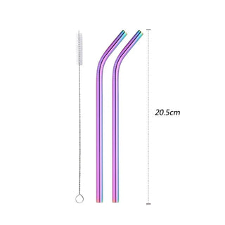 stainless steel straws marbella luxury metal straw set with cleaner brush product view