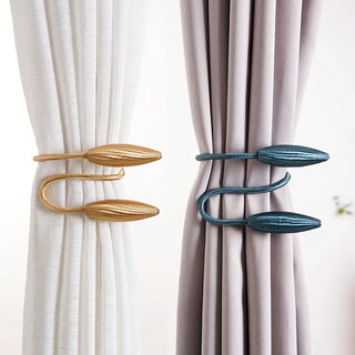 curtain tiebacks strong alloy belts plush polyester drapery holders display view