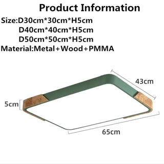 Nordic Ceiling Lamp – Rectangular LED Flush Mount Light for Living Room Lighting