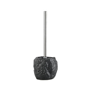 handcrafted charcoal resin ceramic toilet brush bathroom close-up