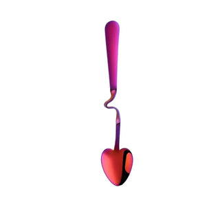 heart shape dessert spoons luxury paris cutlery set stainless steel eco-friendly close-up