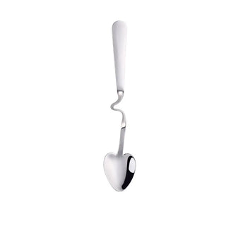 heart shape dessert spoons luxury paris cutlery set stainless steel eco-friendly detail