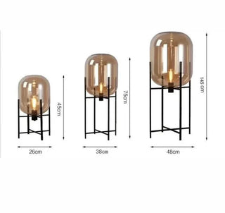 Scandinavian Floor Lamp – Tripod Design With Stained Glass Shade & Soft Ambiance Lighting