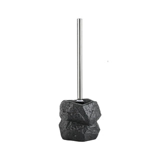 handcrafted charcoal resin ceramic toilet brush bathroom front view