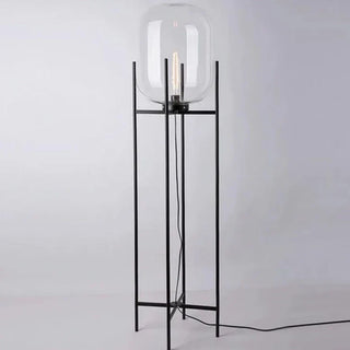 Oda designer lamp setting — bowl glass black steel frame