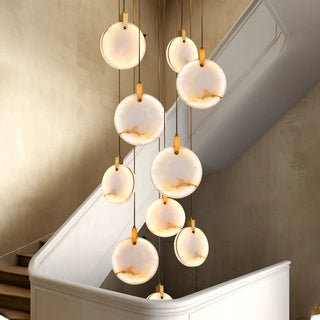 Copper Marble Chandelier – Modern Ceiling Light With Warm Ambient Lighting