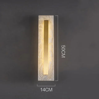 Copper Marble Wall Light – Alabaster LED Lamp with Soft Diffused Glow