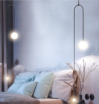 Pendant Lamp – Modern Asymmetrical Lighting Fixture with Glass Ball Design