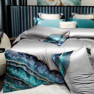 egyptian cotton duvet whimsical waters luxury bedding set silver grey set view