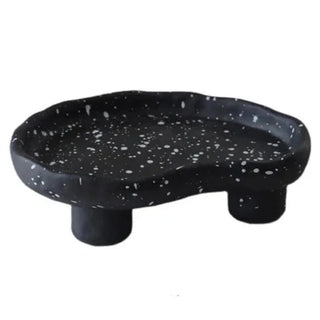 resin organic tray earthworks handcrafted tall feet eco-friendly serving 14x20cm close-up