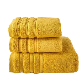 egyptian cotton bath towel set soft absorbent yellow sensation front view