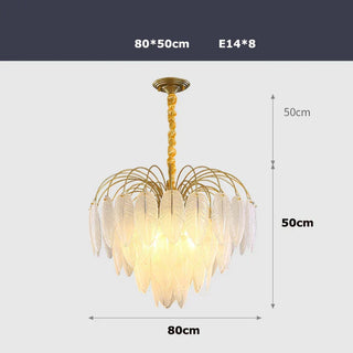 Modern Chandelier | Frosted Glass Ceiling Light Fixture - LED Bulb Included