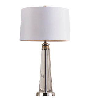 Contemporary Bedside Lamp – Crystal Table Lamp With Steel Frame & Soft Ambient Light