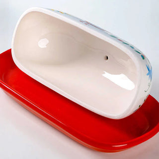 Hand Painted Butter Dish Bird Ornament