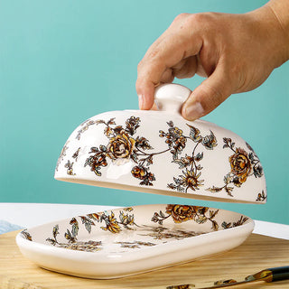 Hand Painted Butter Dish